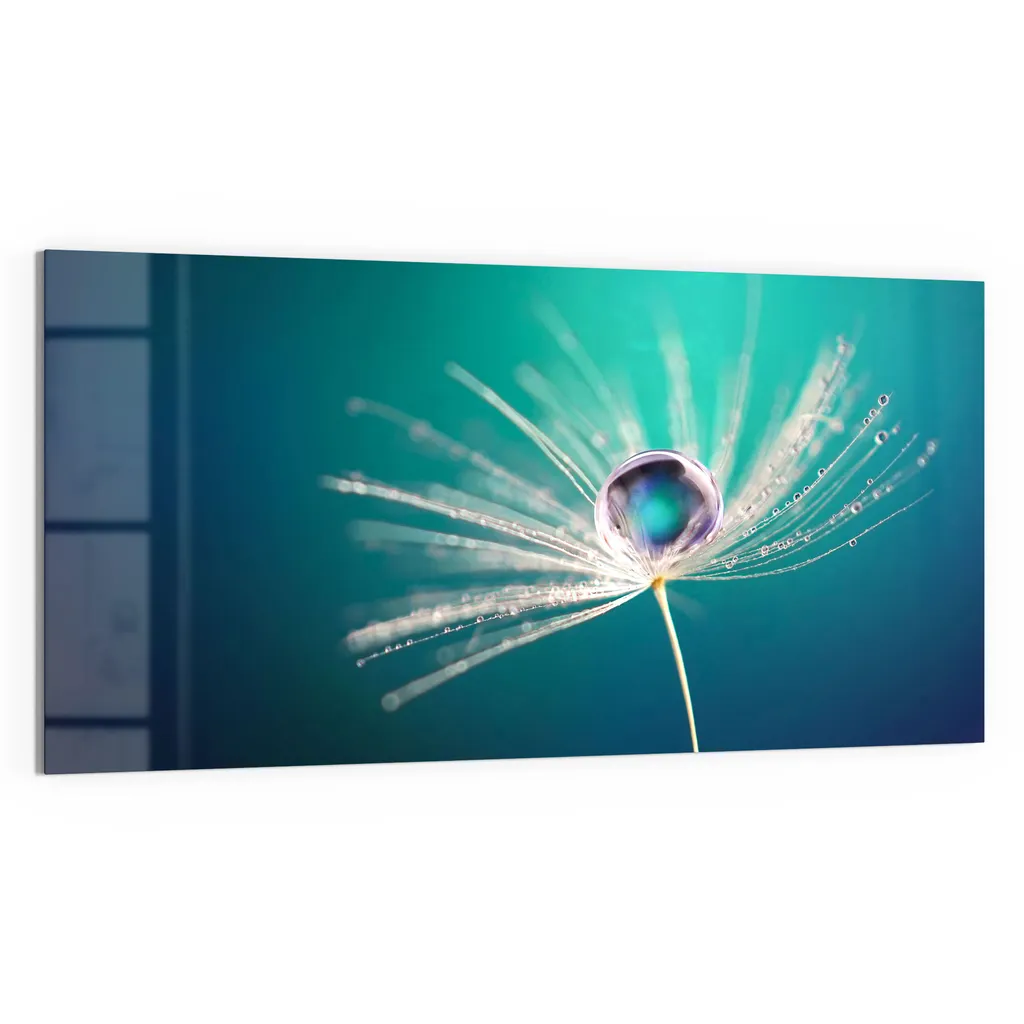 DEQORI Magnettafel Glas 100x50 cm 'Inszenierte Wasserperle' beschreibbar Whiteboard